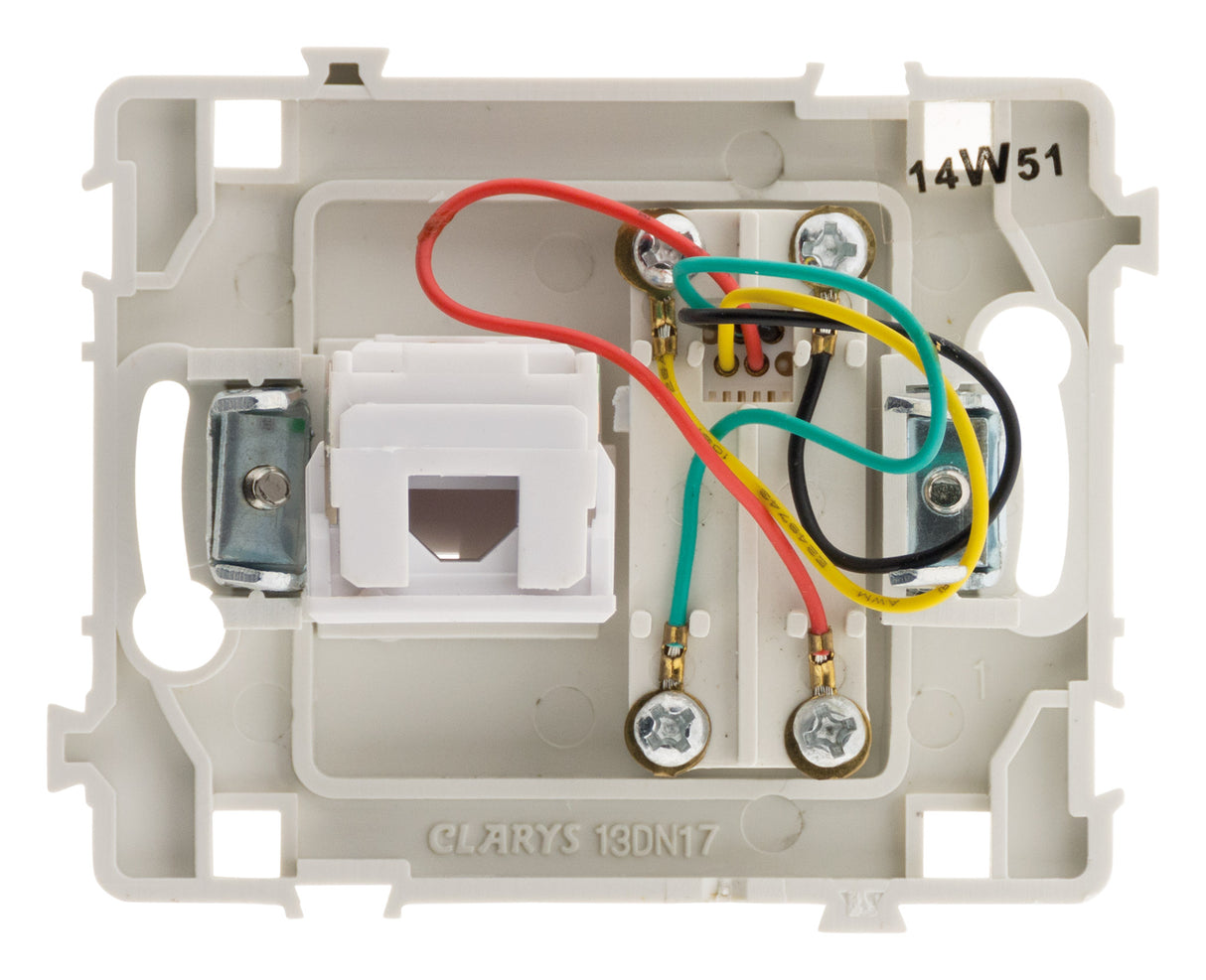 Prise RJ11 + RJ45 nu blanc - Clarys