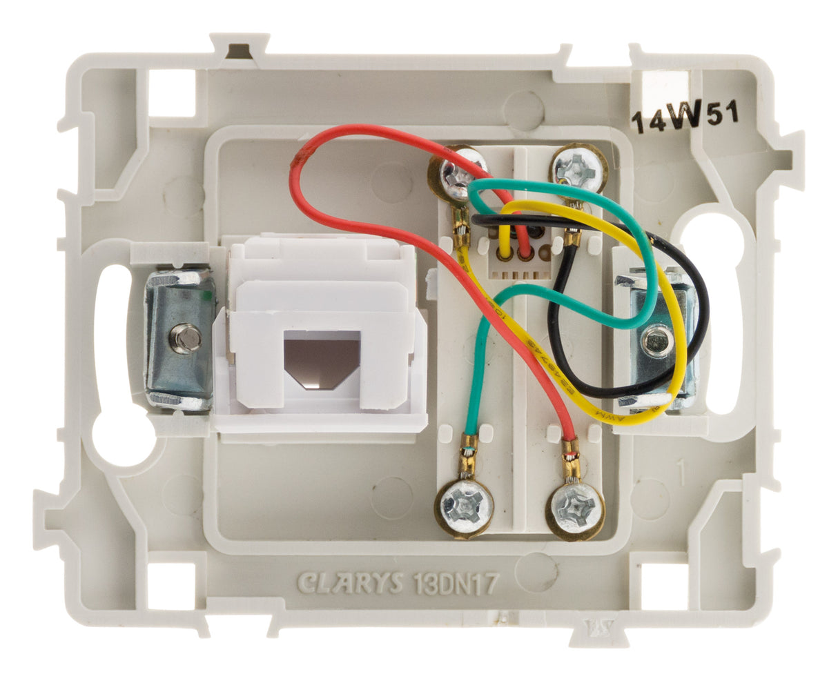 Prise RJ11 + RJ45 nu - blanc - Clarys - Zenitech