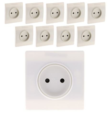 Prise 2 pôles encastrable Diwone - Zenitech