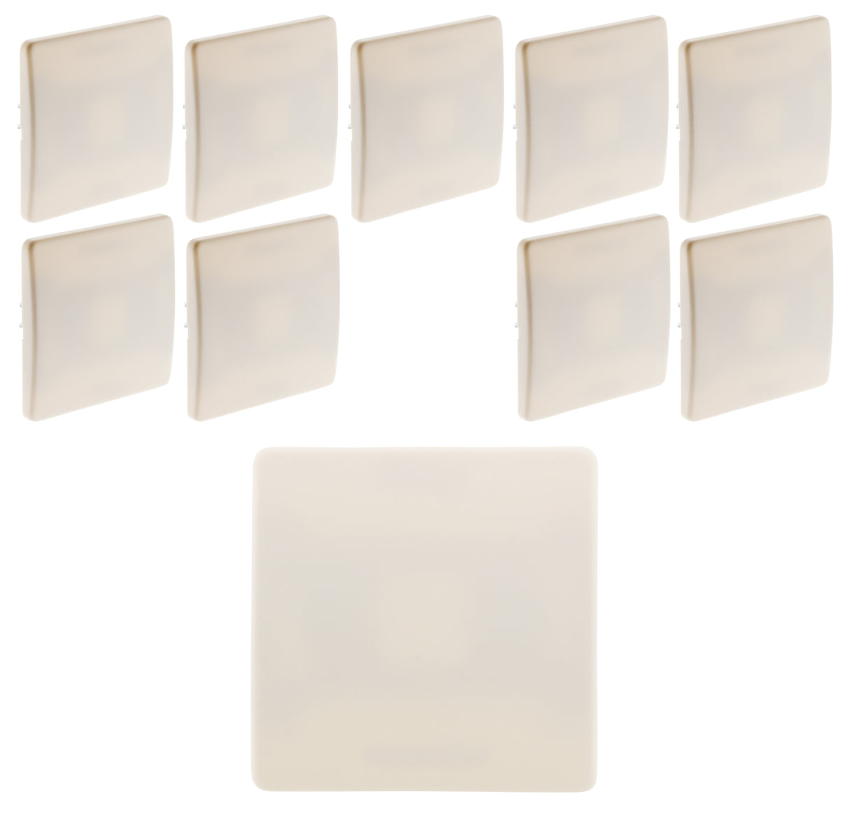 Lot de 10 plaques cache boîtes 75x75mm vis + griffes - Blanc - Diwone - Zenitech