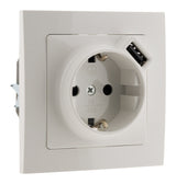 Prise encastrable Schuko 16A + USB - Kalya - Blanc - Zenitech