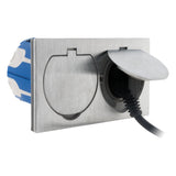 Prise de sol 16A 2P+T finition alu brossé - IP55 - Zenitech