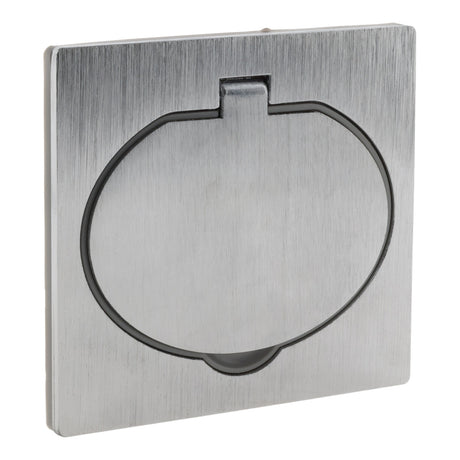 Prise de sol 16A Schuko alu brossé - IP44 + boîte installation - Zenitech