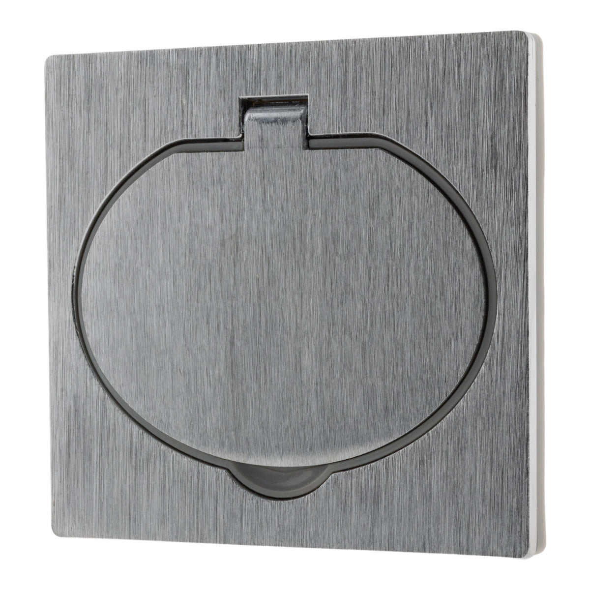 Prise de sol 16A Schuko alu brossé - IP44 + boîte installation - Zenitech