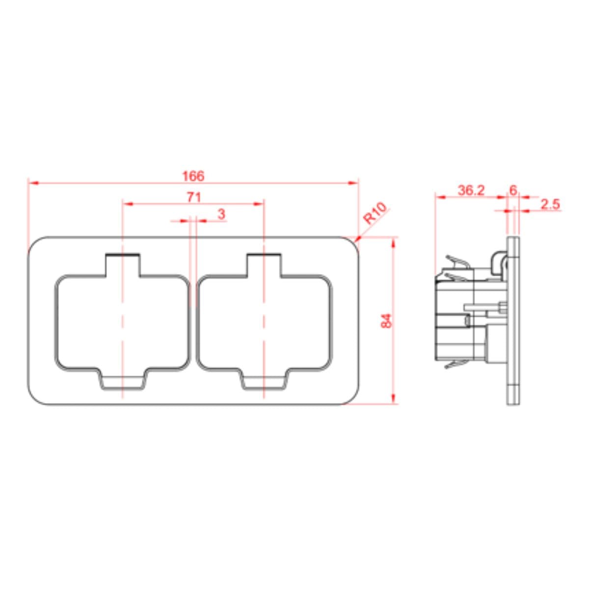 Prise de sol Initiale 16A 2P+T IP55 - Protec