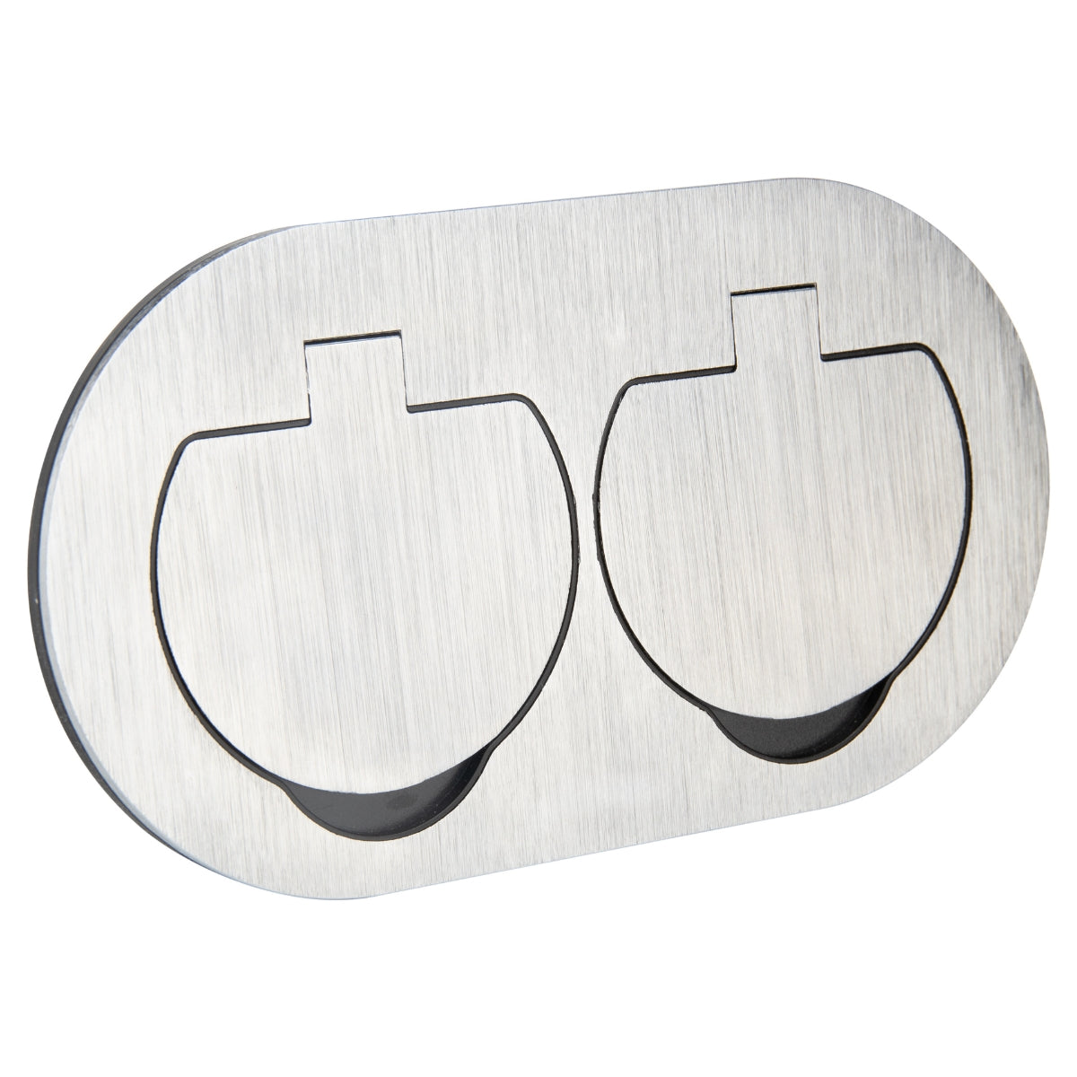 Prise de sol étanche ronde 16A - 2P+T IP55 - Métal Brossé - Protec