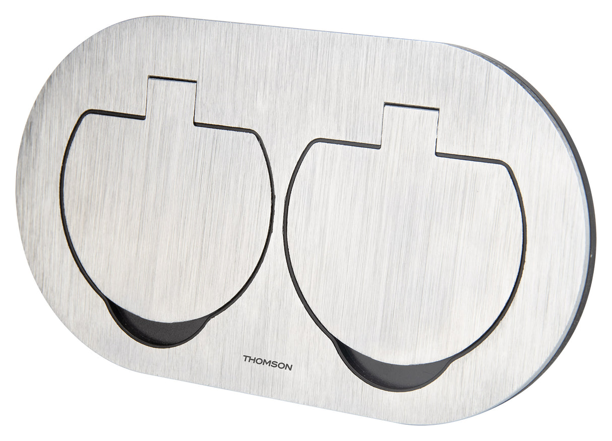 Prise de sol étanche ronde Initiale 16A - 2P+T IP55 - Métal Brossé - Protec