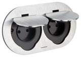 Prise de sol étanche ronde Initiale 16A - 2P+T IP55 - Métal Brossé - Protec