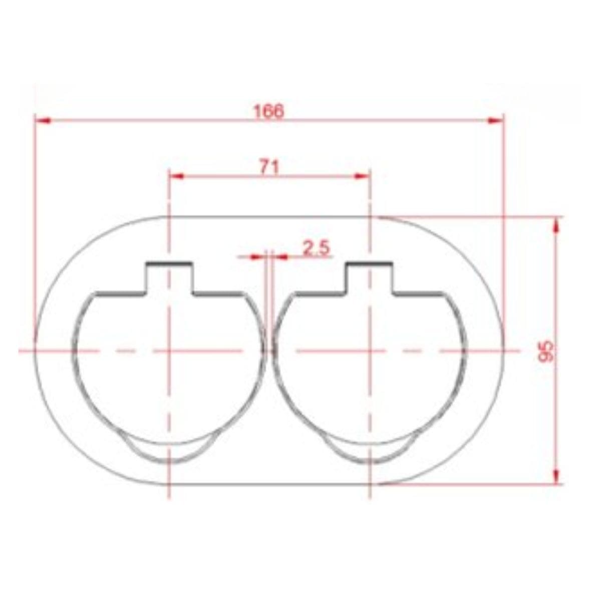 Prise de sol étanche ronde 16A - 2P+T IP55 - Métal Brossé - Protec