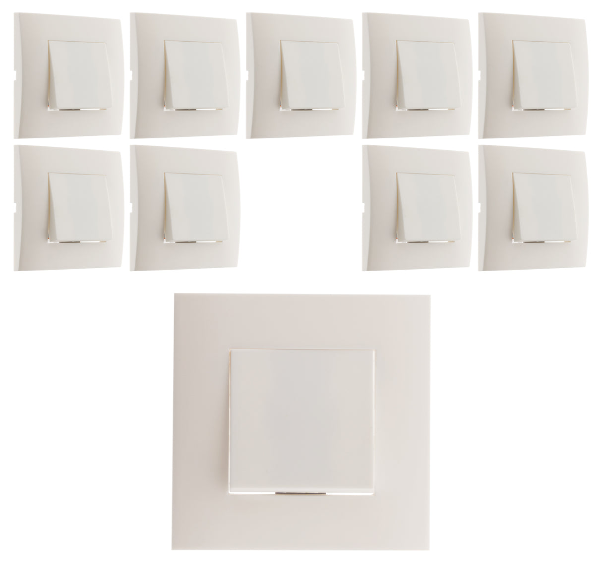 Lot de 10 Va et vient montés module large Blanc - Simplea