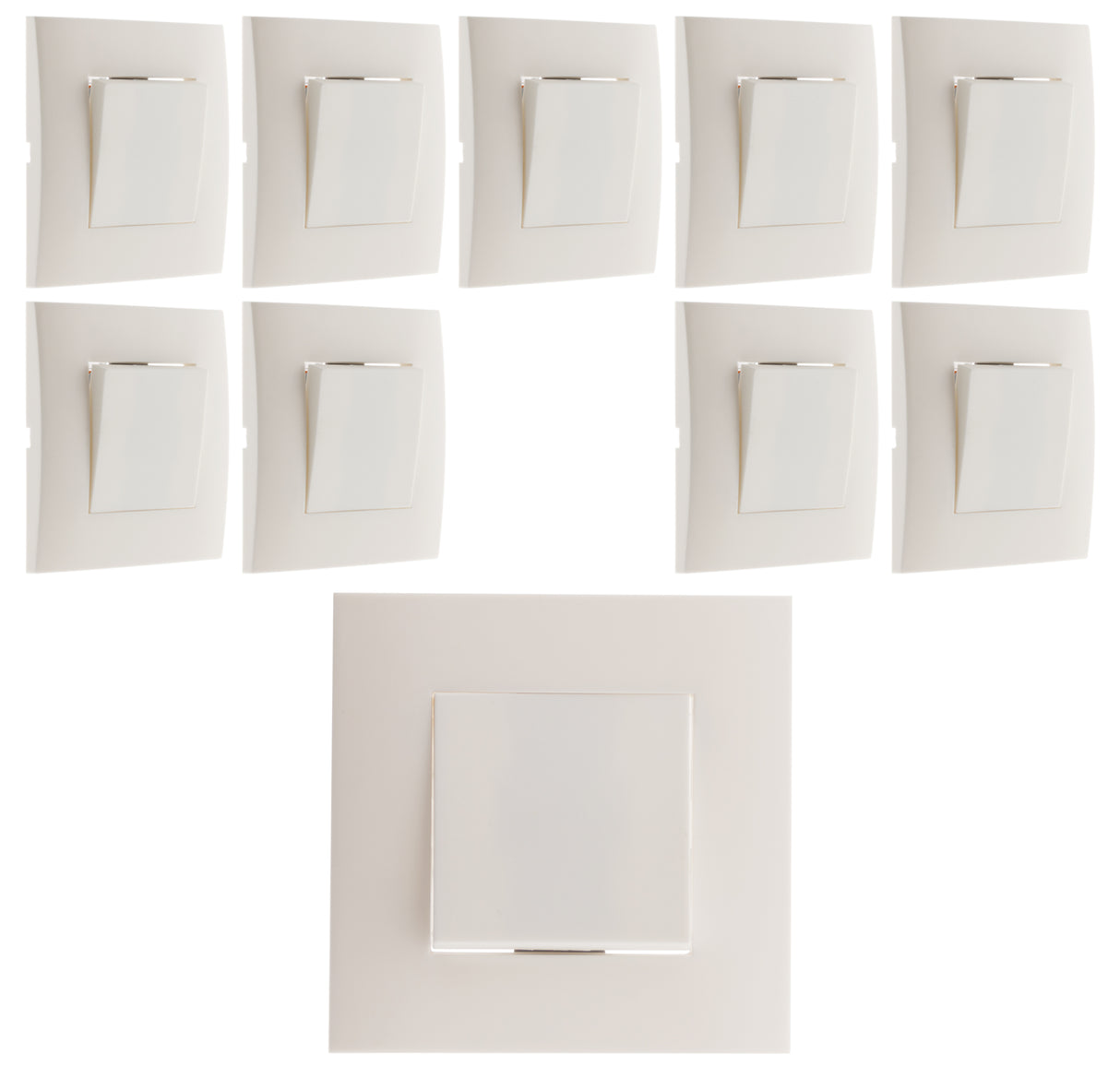 Lot de 10 poussoirs montés module large Blanc - Simplea