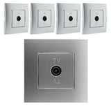 Lot de 5 prises TV montés module large - Silver - Simplea