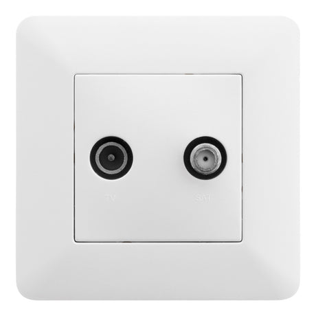 Prise TV Ø9,52mm + satellite - blanc - Artezo - Zenitech
