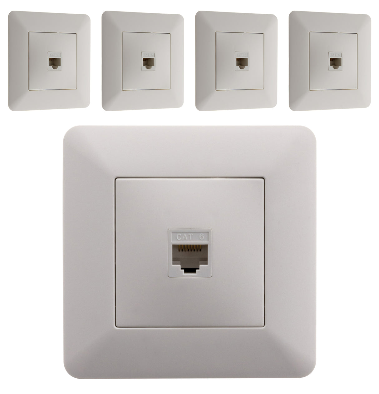 Lot de 5 prises RJ45 Blanc - Artezo