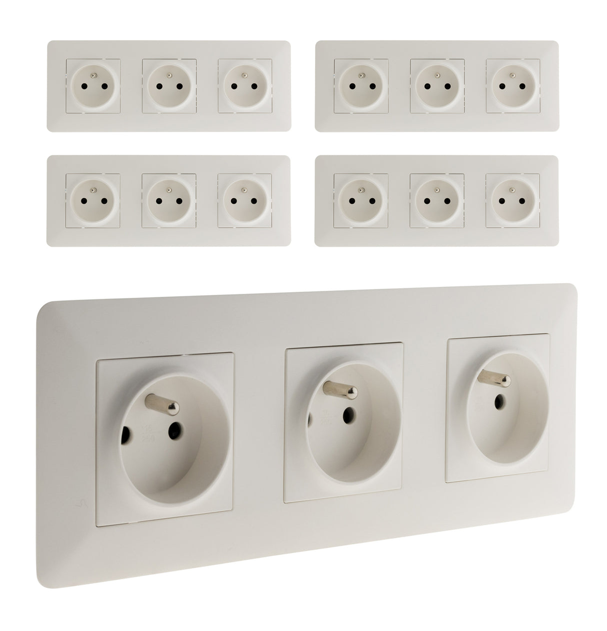 Prise précâblée 2P+T - blanc - Zenitech