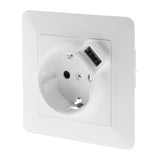 Prise Schuko Asfora + USB - Zenitech