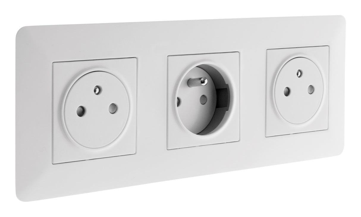 Triple prise affleurante Artezo 2P+T + boîte - Zenitech