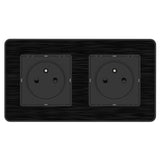 Prise 16A 2P+T Easy Eject en métal noir brossé - Kouro - Zenitech