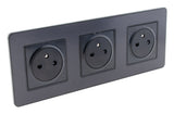 Prise 16A 2P+T Easy Eject en métal noir brossé - Kouro - Zenitech