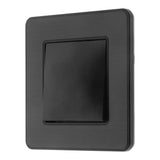 Interrupteur complet va et vient simple 10A - métal Noir brossé - Kouro - Zenitech