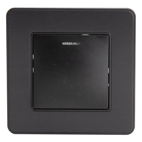 Bouton poussoir voyant en métal Noir brossé - Kouro - Zenitech