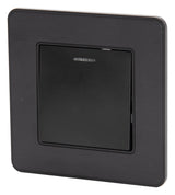 Bouton poussoir voyant en métal Noir brossé - Kouro - Zenitech