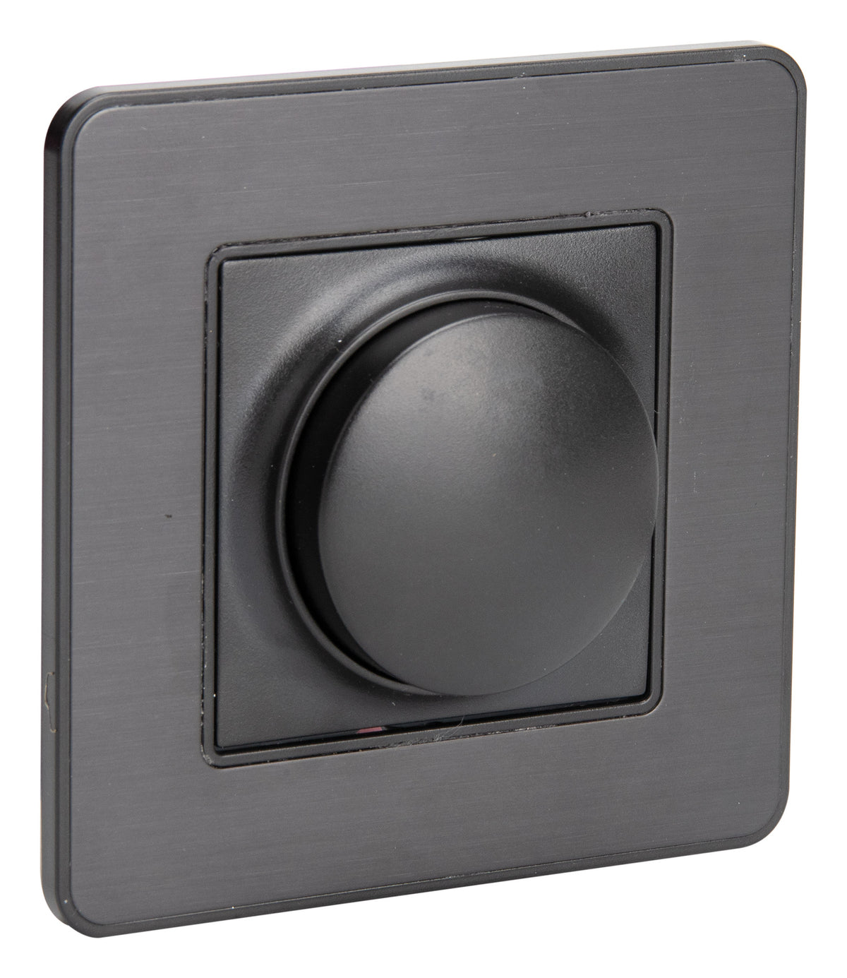 Variateur rotatif complet compatible LED 16A - métal Noir brossé - Kouro - Zenitech
