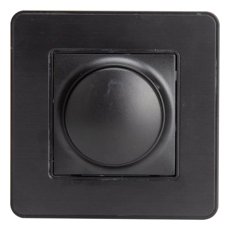 Variateur rotatif complet compatible LED 16A - métal Noir brossé - Kouro - Zenitech