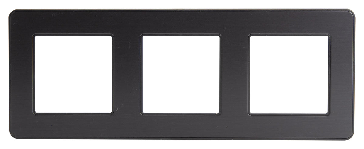 Plaque de finition triple - métal Noir - Kouro - Zenitech