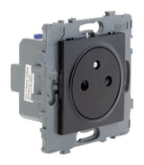 Prise simple 2P+T 16A - à composer - métal noir brossé - Kouro - Zenitech