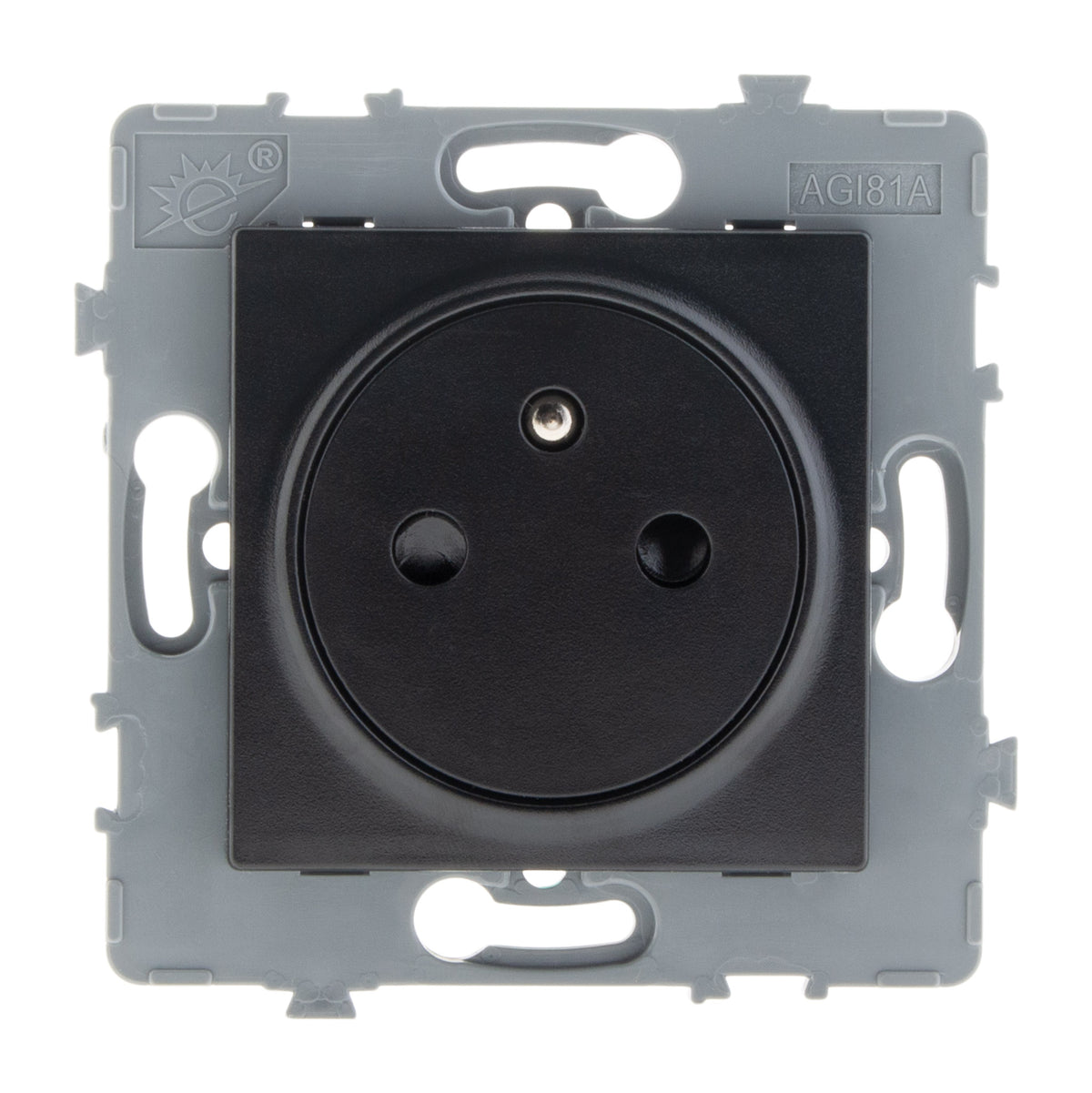 Prise simple 2P+T 16A - à composer - métal noir brossé - Kouro - Zenitech