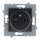 Prise simple 2P+T 16A - à composer - métal noir brossé - Kouro - Zenitech