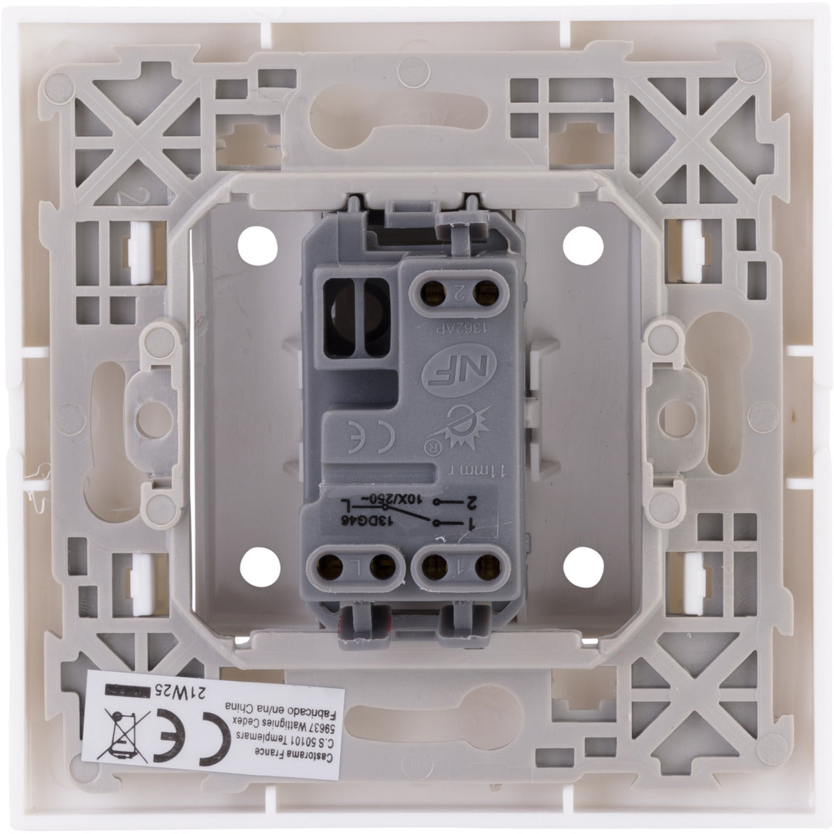 Va et vient encastré + plaque de finition Kalya - Blanc - Zenitech