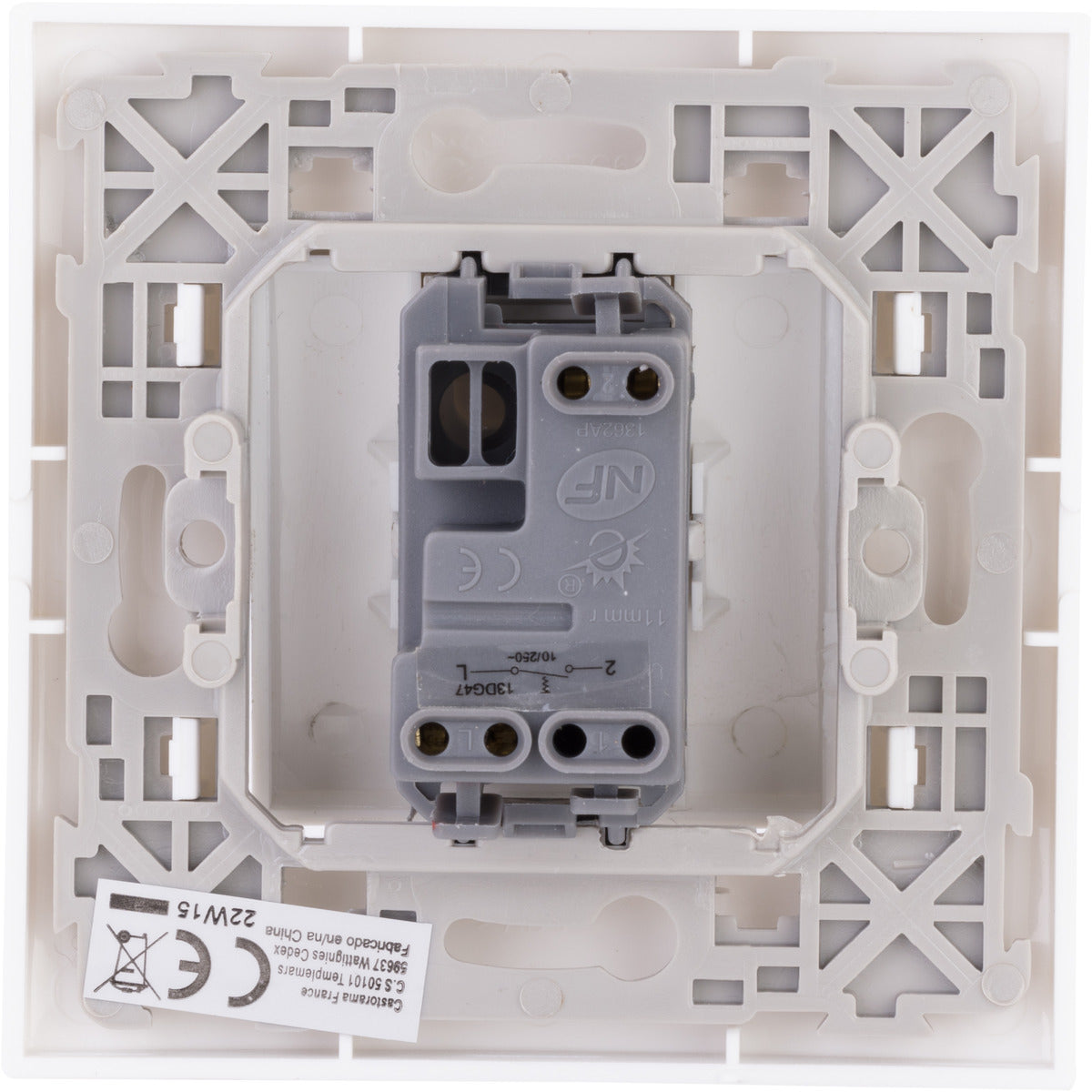 Bouton poussoir encastré + plaque de finition Kalya - Blanc - Zenitech