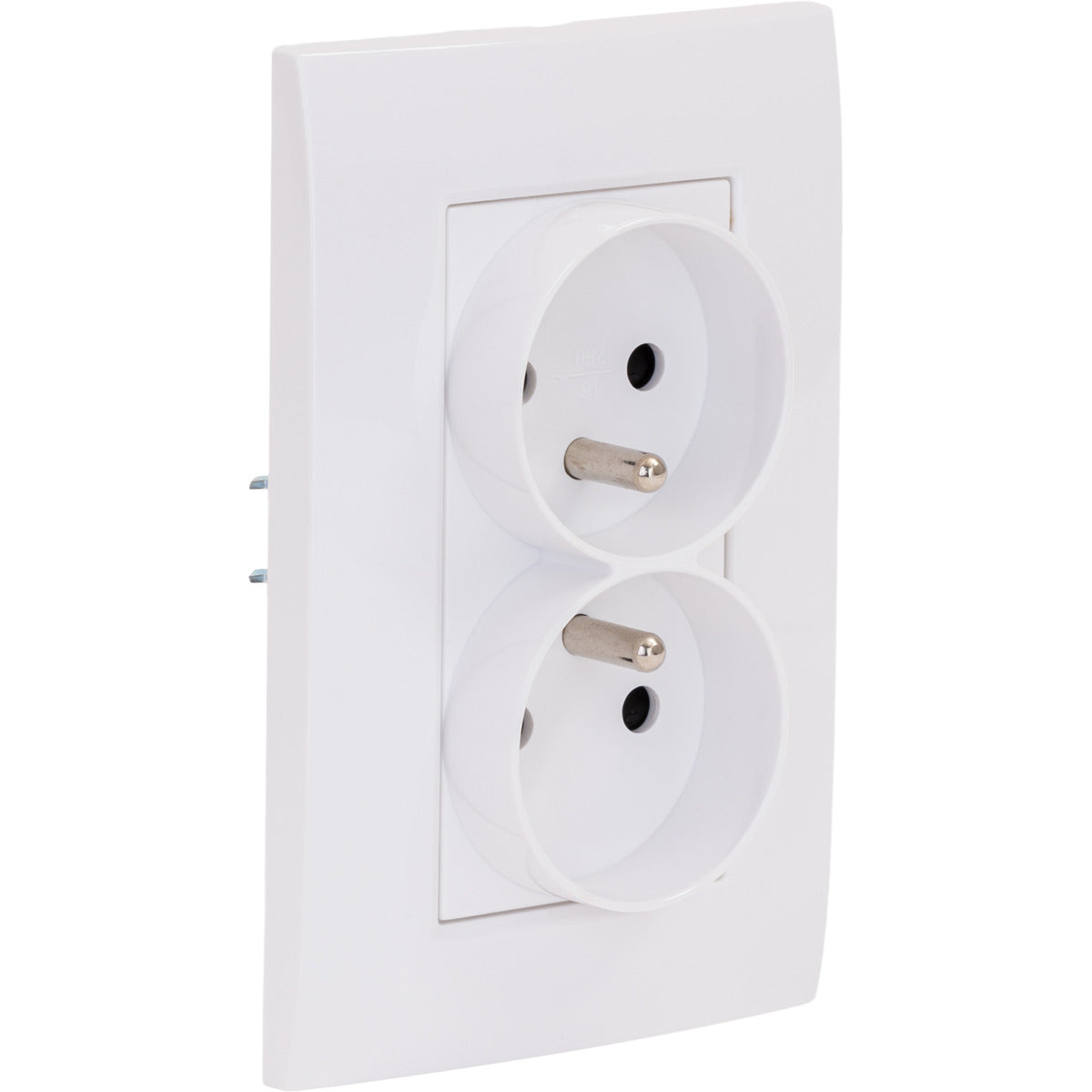 Double prise Verticale + plaque de finition Kalya - Blanc - Zenitech