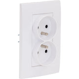 Double prise Verticale + plaque de finition Kalya - Blanc - Zenitech