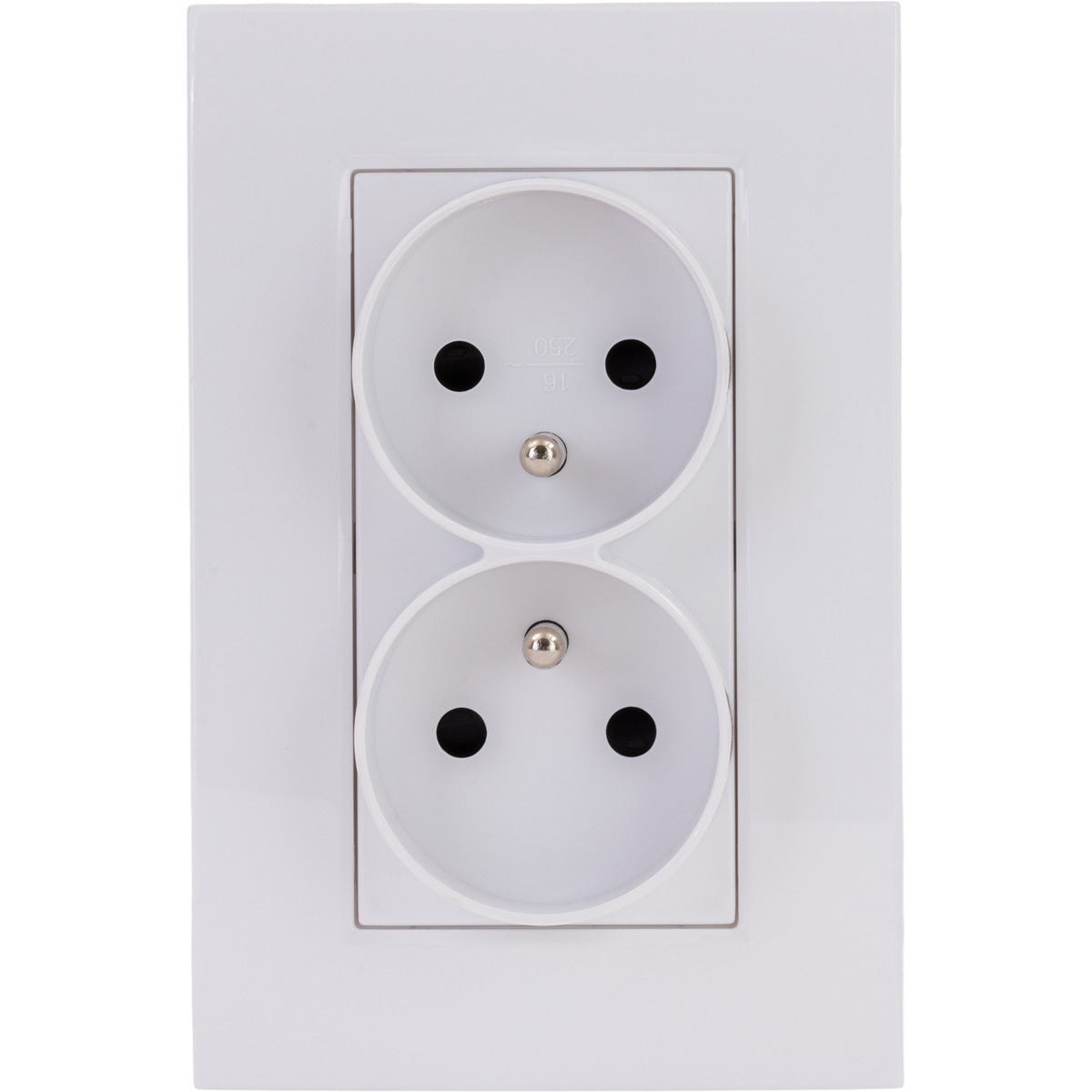 Double prise Verticale + plaque de finition Kalya - Blanc - Zenitech