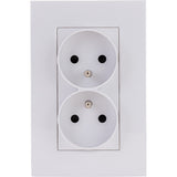 Double prise Verticale + plaque de finition Kalya - Blanc - Zenitech
