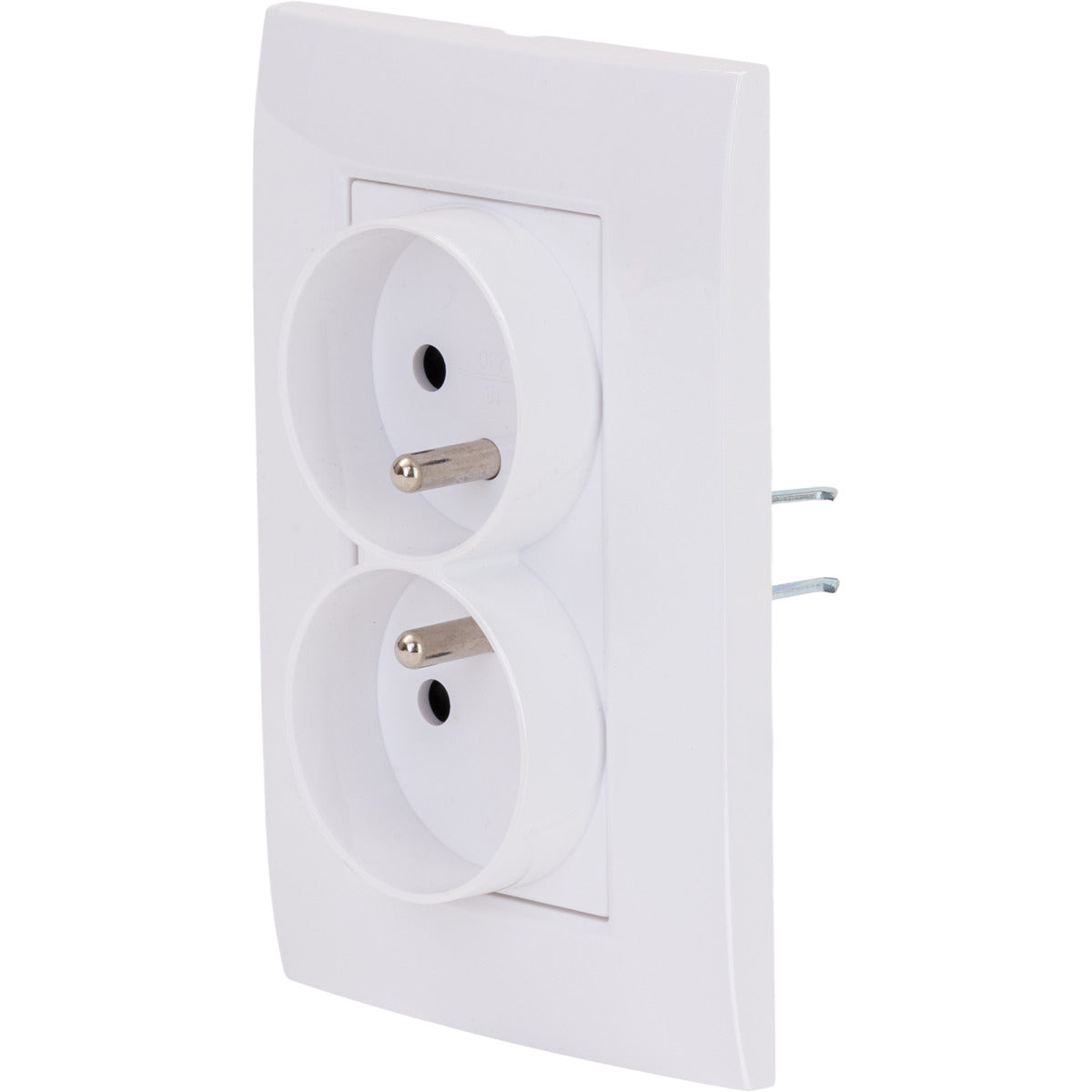 Double prise Verticale + plaque de finition Kalya - Blanc - Zenitech