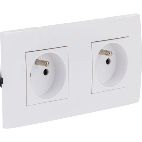 Double prise  + plaque de finition Kalya - Zenitech