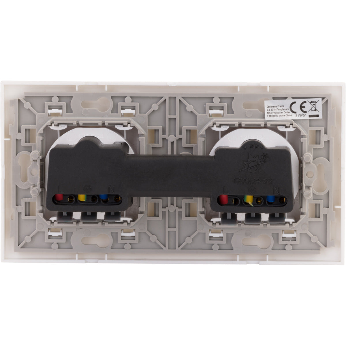 Double prise  + plaque de finition Kalya - Zenitech