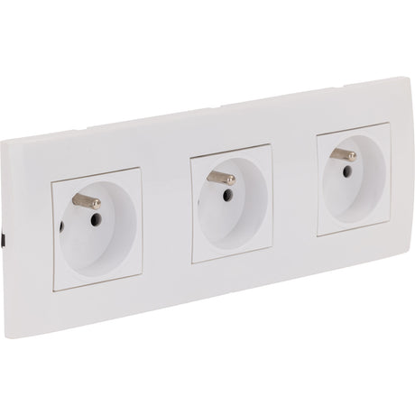 Triple prise encastrée + plaque de finition Kalya - Zenitech