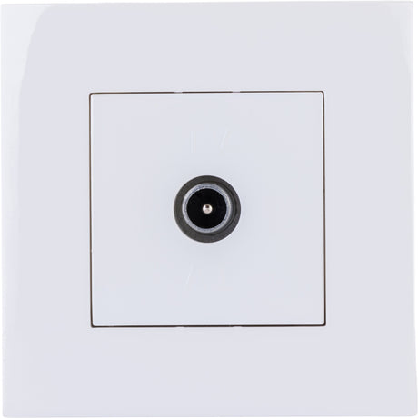 Prise TV mâle encastrée + plaque de finition Kalya - Blanc - Zenitech