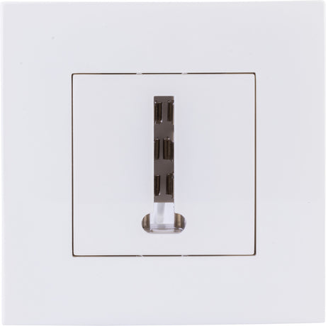 Prise téléphone encastrée + plaque de finition Kalya - Blanc - Zenitech