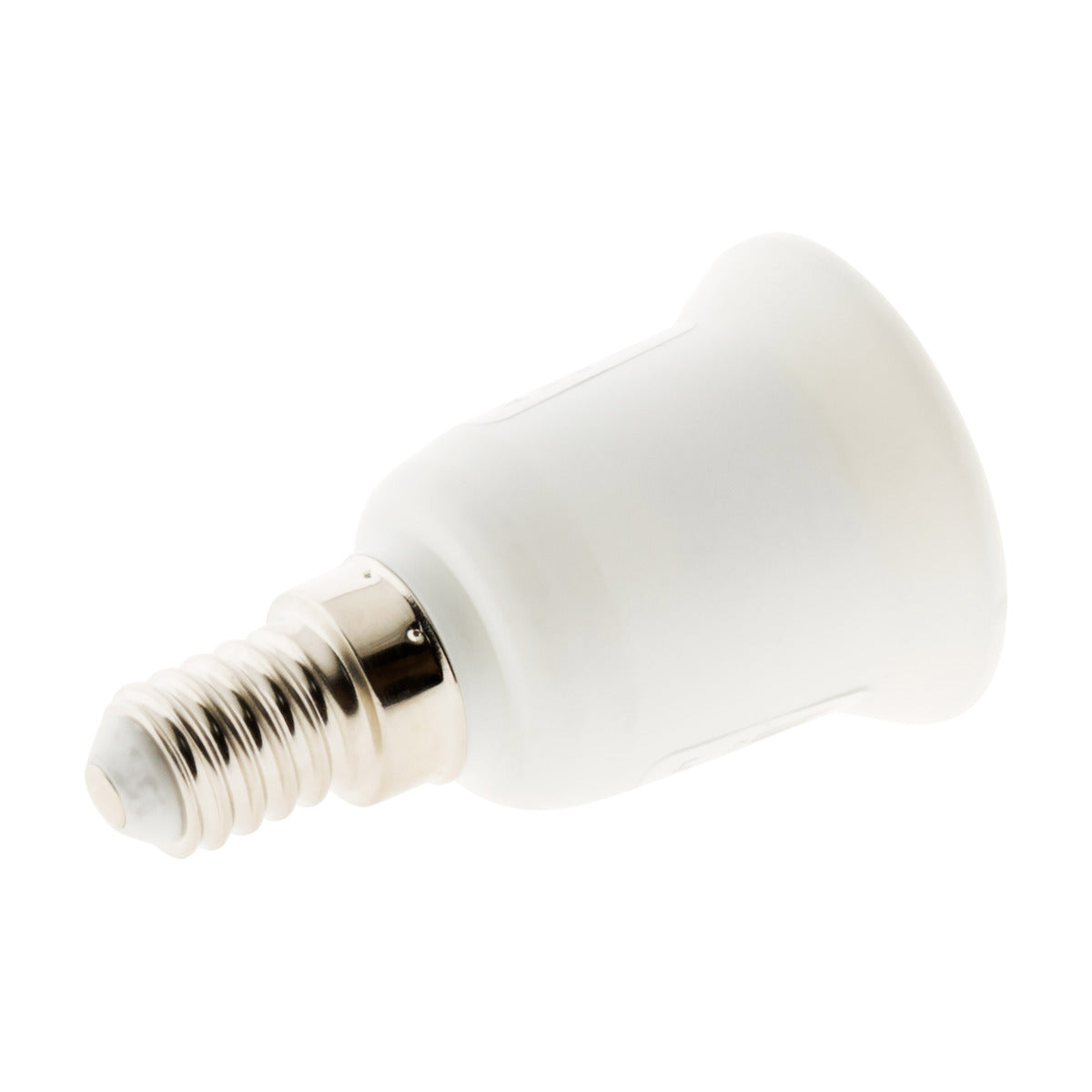 Adaptateur de douille culot pour ampoules - fiche mâle E14 vers fiche femelle E27 - blanc - Zenitech