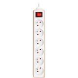 Bloc multiprise 6 prises 2P+T 16A + interrupteur - câble H05VV-F 3G1 1m - Zenitech