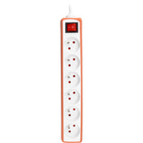 Bloc multiprise 6 prises 2P+T 16A + interrupteur - câble H05VV-F 3G1 1m - Zenitech