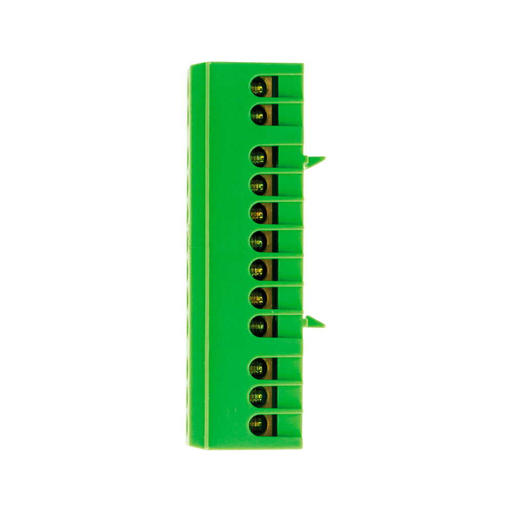 Bornier de terre 12 modules Vert - Zenitech