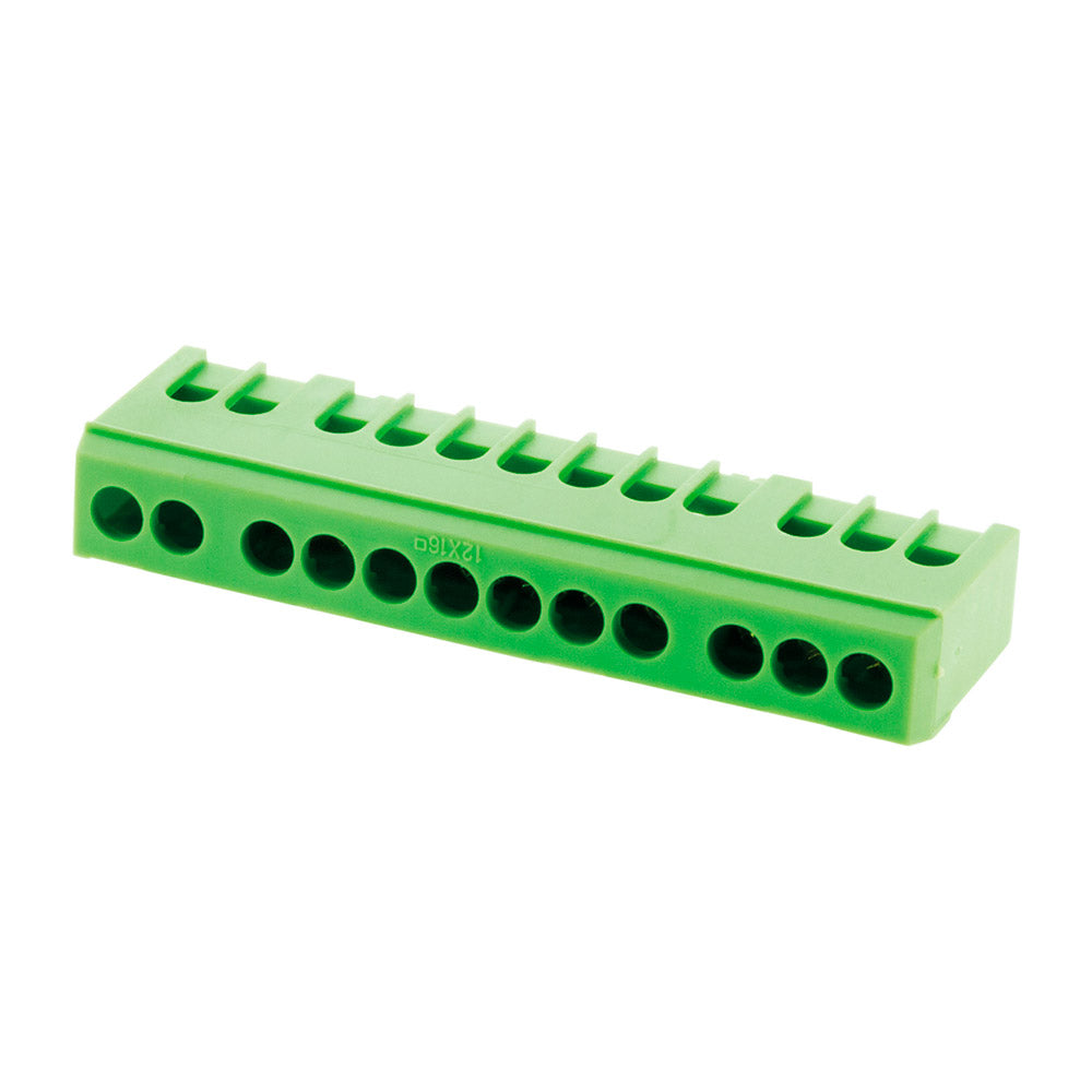 Bornier de terre 12 modules Vert - Zenitech