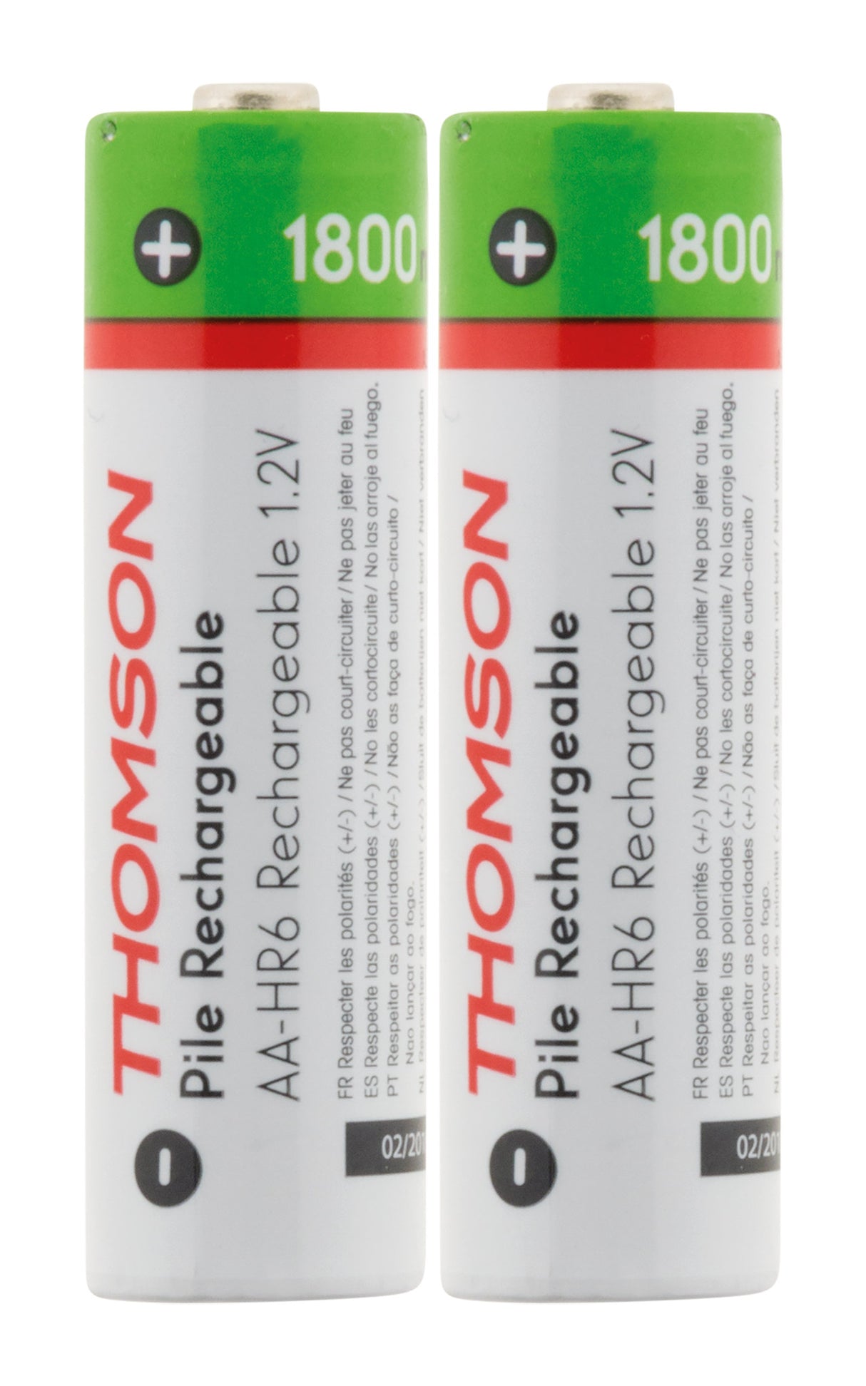 Pack 2x piles rechargeables HR06 AA 1800 mAh - Thomson